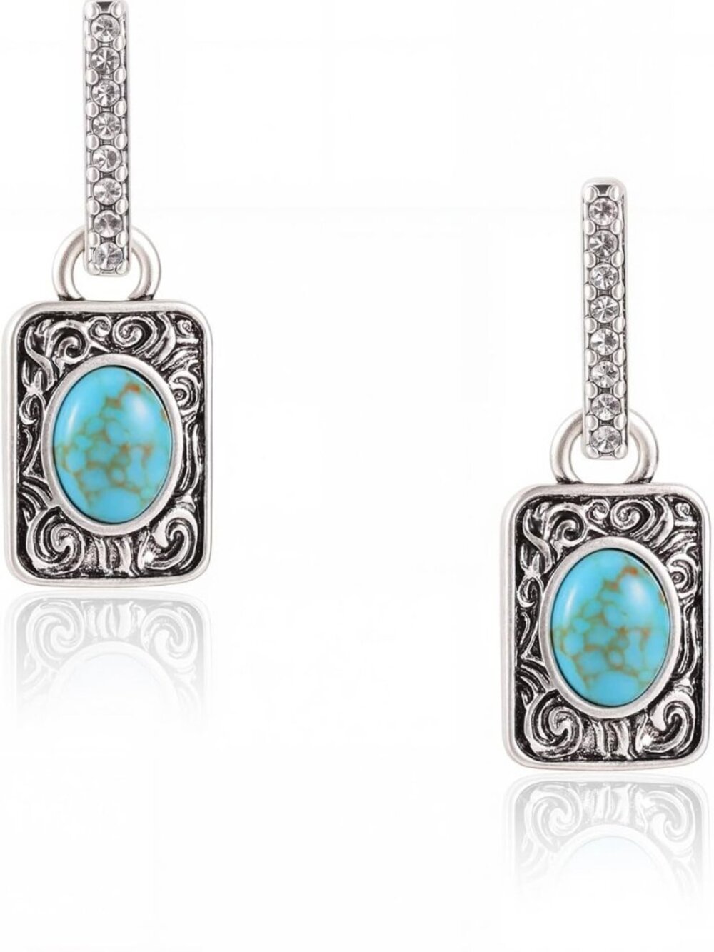 Turquoise Square Earrings for Women | Stunning Couture Jewelry Accessory